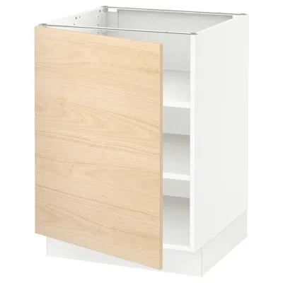 Ikea Sektion Base Cabinet With Shelves, White/askersund Light Ash Effect, 24x24x30 "