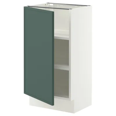 Ikea Sektion Base Cabinet With Shelves, White/aspudden Dark Gray-green, 18x15x30 "