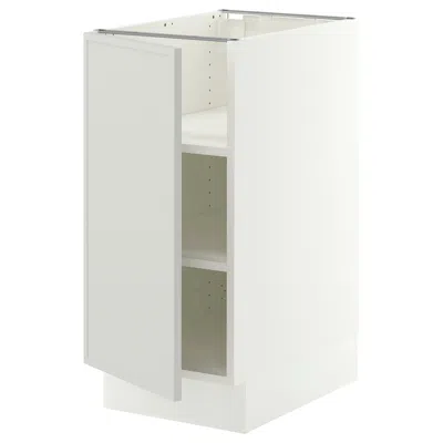 Ikea Sektion Base Cabinet With Shelves, White/aspudden Light Gray, 15x24x30 "