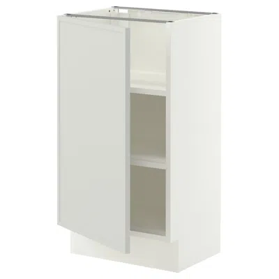 Ikea Sektion Base Cabinet With Shelves, White/aspudden Light Gray, 18x15x30 "