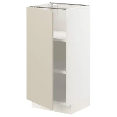 Ikea Sektion Base Cabinet With Shelves, White/havstorp Beige, 15x15x30 "