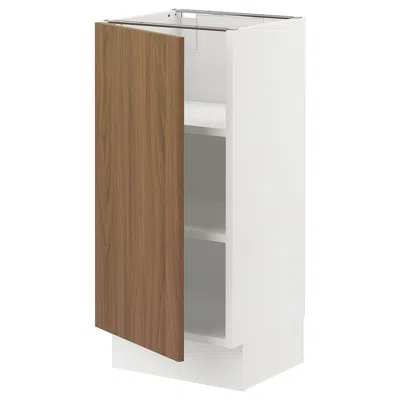 Ikea Sektion Base Cabinet With Shelves, White/tistorp Brown Walnut Effect, 15x15x30 "