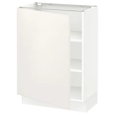 Ikea Sektion Base Cabinet With Shelves, White/veddinge White, 24x15x30 "