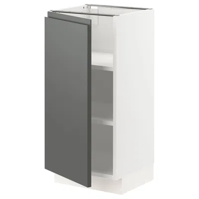 Ikea Sektion Base Cabinet With Shelves, White/voxtorp Dark Gray, 15x15x30 "