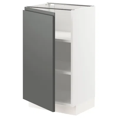 Ikea Sektion Base Cabinet With Shelves, White/voxtorp Dark Gray, 18x15x30 "