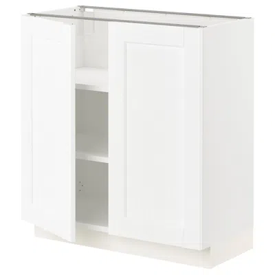 Ikea Sektion Base Cabinet With Shelves/2 Doors, White Enköping/white Wood Effect, 30x15x30 "