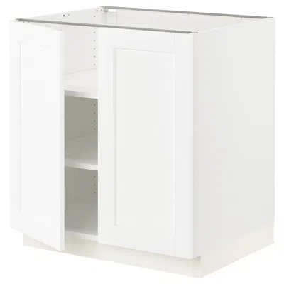 Ikea Sektion Base Cabinet With Shelves/2 Doors, White Enköping/white Wood Effect, 30x24x30 "