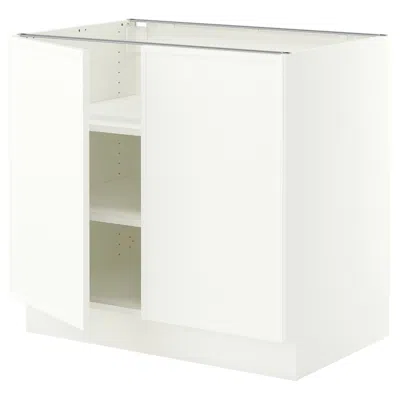 Ikea Sektion Base Cabinet With Shelves/2 Doors, White/aspudden Matte White, 36x24x30 "