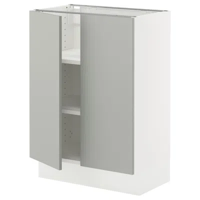 Ikea Sektion Base Cabinet With Shelves/2 Doors, White/havstorp Light Gray, 24x15x30 "