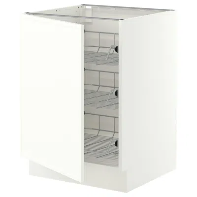 Ikea Sektion Base Cabinet With Wire Baskets, White/aspudden Matte White, 24x24x30 "