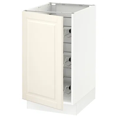 Ikea Sektion Base Cabinet With Wire Baskets, White/bodbyn Off-white, 18x24x30 "