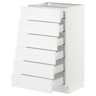 Ikea Sektion Base Cabinet/6 Fronts/6 Low Drawers, White Maximera/axstad Matte White, 18x15x30 "