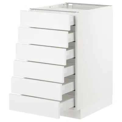 Ikea Sektion Base Cabinet/6 Fronts/6 Low Drawers, White Maximera/axstad Matte White, 18x24x30 "