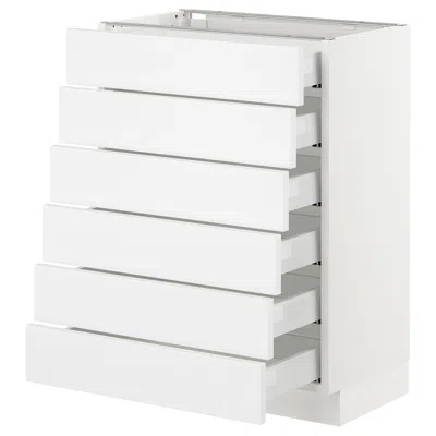 Ikea Sektion Base Cabinet/6 Fronts/6 Low Drawers, White Maximera/axstad Matte White, 24x15x30 "