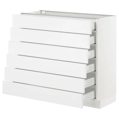 Ikea Sektion Base Cabinet/6 Fronts/6 Low Drawers, White Maximera/axstad Matte White, 36x15x30 "