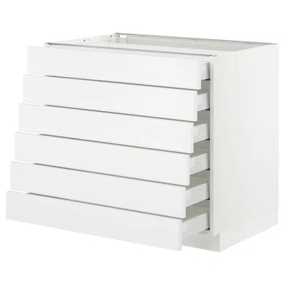 Ikea Sektion Base Cabinet/6 Fronts/6 Low Drawers, White Maximera/axstad Matte White, 36x24x30 "