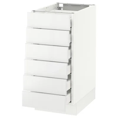 Ikea Sektion Base Cabinet/6 Fronts/6 Low Drawers, White Maximera/ringhult White, 15x24x30 "