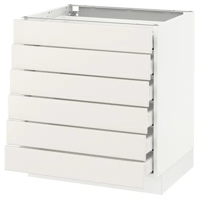 Ikea Sektion Base Cabinet/6 Fronts/6 Low Drawers, White Maximera/veddinge White, 30x24x30 "
