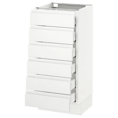 Ikea Sektion Base Cabinet/6 Fronts/6 Low Drawers, White Maximera/voxtorp Matte White, 15x15x30 "