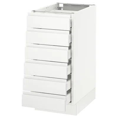 Ikea Sektion Base Cabinet/6 Fronts/6 Low Drawers, White Maximera/voxtorp Matte White, 15x24x30 "