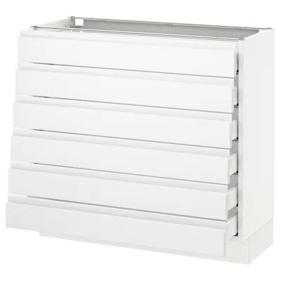 Ikea Sektion Base Cabinet/6 Fronts/6 Low Drawers, White Maximera/voxtorp Matte White, 36x15x30 "