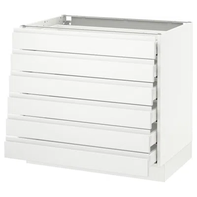Ikea Sektion Base Cabinet/6 Fronts/6 Low Drawers, White Maximera/voxtorp Matte White, 36x24x30 "