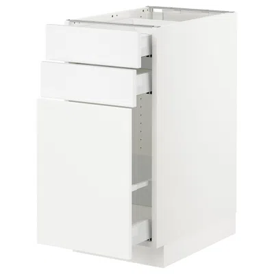 Ikea Sektion Base Cabinet/pull-out Storage/2 Drawer, White Maximera/axstad Matte White, 15x24x30 "