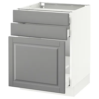 Ikea Sektion Base Cabinet/pull-out Storage/2 Drawer, White Maximera/bodbyn Gray, 24x24x30 "