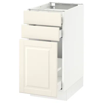 Ikea Sektion Base Cabinet/pull-out Storage/2 Drawer, White Maximera/bodbyn Off-white, 15x24x30 "