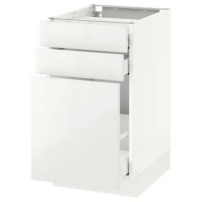 Ikea Sektion Base Cabinet/pull-out Storage/2 Drawer, White Maximera/ringhult White, 18x24x30 "