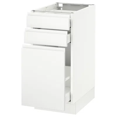 Ikea Sektion Base Cabinet/pull-out Storage/2 Drawer, White Maximera/voxtorp Matte White, 15x24x30 "