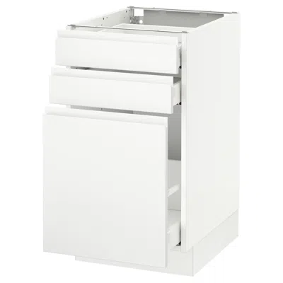 Ikea Sektion Base Cabinet/pull-out Storage/2 Drawer, White Maximera/voxtorp Matte White, 18x24x30 "