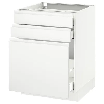 Ikea Sektion Base Cabinet/pull-out Storage/2 Drawer, White Maximera/voxtorp Matte White, 24x24x30 "