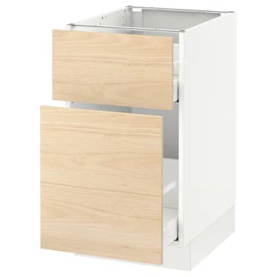 Ikea Sektion Base Cabinet/pull-out Storage/drawer, White Maximera/askersund Light Ash Effect, 18x24x30 "