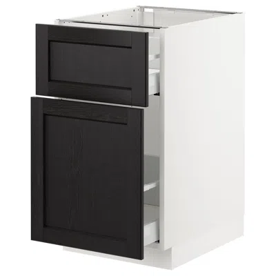 Ikea Sektion Base Cabinet/pull-out Storage/drawer, White Maximera/lerhyttan Black Stained, 18x24x30 "