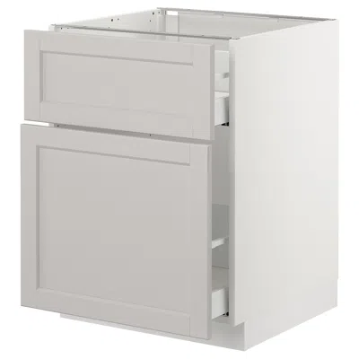 Ikea Sektion Base Cabinet/pull-out Storage/drawer, White Maximera/lerhyttan Light Gray, 24x24x30 "