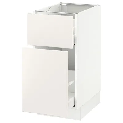 Ikea Sektion Base Cabinet/pull-out Storage/drawer, White Maximera/veddinge White, 15x24x30 "