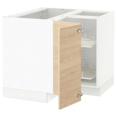 Ikea Sektion Corner Base Cabinet With Carousel, White/askersund Light ...