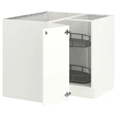 Ikea Sektion Corner Base Cabinet With Carousel, White/aspudden Matte White, 38x24x30 "