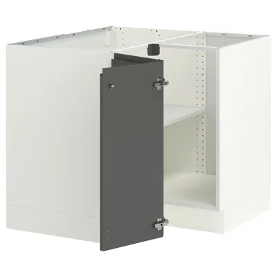 Ikea Sektion Corner Base Cabinet With Shelf, White/voxtorp Dark Gray, 38x24x30 "