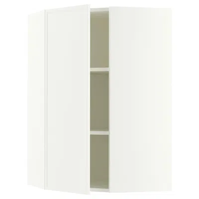 Ikea Sektion Corner Wall Cabinet With Shelves, White/aspudden Matte White, 26x15x40 "