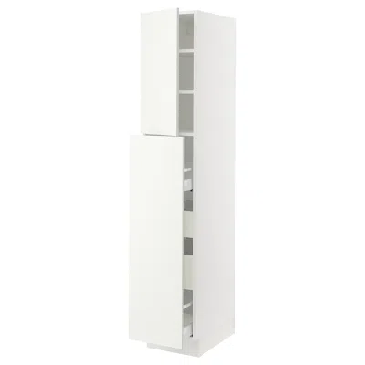 Ikea Sektion Hc With Pull-open Func 1 Door/4 Drawers​, White/vallstena White, 15x24x80 "