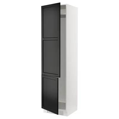 Ikea Sektion High Cabinet For Fridge/freezer, White/lerhyttan Black Stained, 24x24x90 "