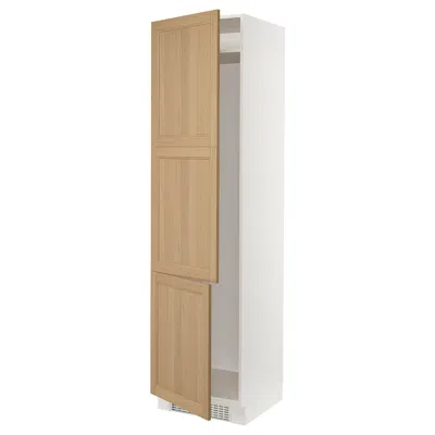 Ikea Sektion High Cabinet For Fridge/freezer, White/vedhamn Oak, 24x24x90 " In Brown