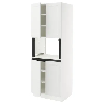 Ikea Sektion High Cabinet For Microwave With 4 Doors, White/axstad Matte White, 30x24x80 "