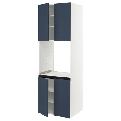 Ikea Sektion High Cabinet For Oven With 4 Doors, White Axstad/matte Blue, 30x24x90 "