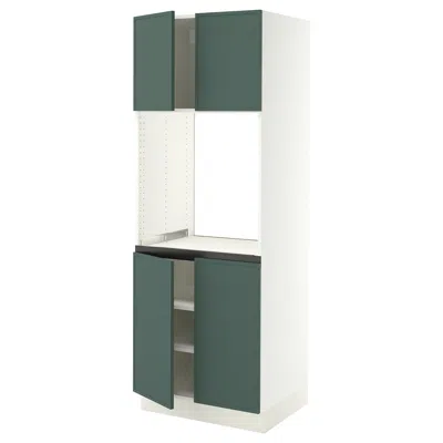 Ikea Sektion High Cabinet For Oven With 4 Doors, White/aspudden Dark Gray-green, 30x24x80 "