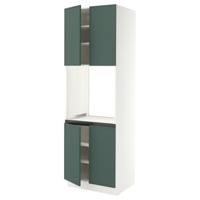 Ikea Sektion High Cabinet For Oven With 4 Doors, White/aspudden Dark Gray-green, 30x24x90 "