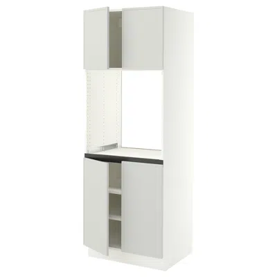 Ikea Sektion High Cabinet For Oven With 4 Doors, White/aspudden Light Gray, 30x24x80 "