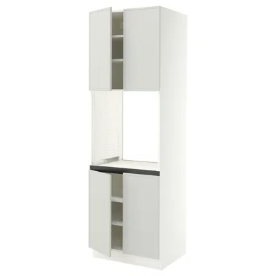Ikea Sektion High Cabinet For Oven With 4 Doors, White/aspudden Light Gray, 30x24x90 "